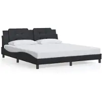 vidaXL Bedframe zonder matras "Zadar" kunstleer zwart 180x200 cm