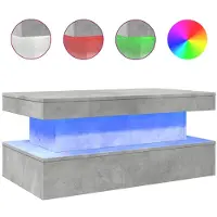 DKD Home Decor Salontafel met LED-verlichting 90x50x40 cm betongrijs