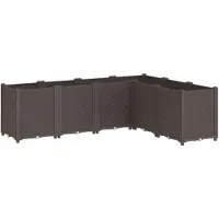 vidaXL Plantenbak 160x120x53 cm polypropeen bruin