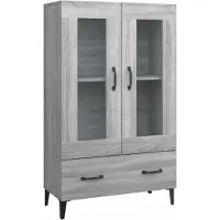 vidaXL Hoge kast 70x31x115 cm bewerkt hout grijs sonoma eikenkleurig