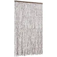 vidaXL Vliegengordijn 118x220 cm chenille taupe en wit