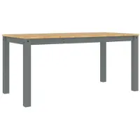 vidaXL Eettafel PANAMA 160x80x75 cm massief grenenhout grijs