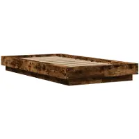 vidaXL Bedframe met LED-verlichting gerookt eikenkleurig 100x200 cm