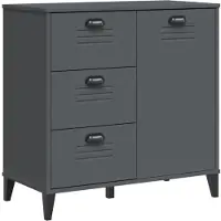 vidaXL Dressoir VIKEN 80x40x80 cm bewerkt hout antracietgrijs