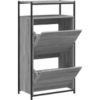 vidaXL Schoenenkast 60x34x112 cm bewerkt hout grijs sonoma eikenkleur
