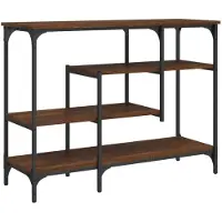vidaXL Wandtafel met schappen 100x35x75 cm bruin eikenkleur