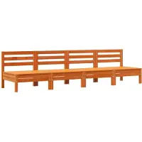 vidaXL Tuinbanken 4 st zonder armleuning massief grenenhout wasbruin