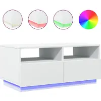 vidaXL Salontafel met LED-verlichting 90x49x40 cm wit