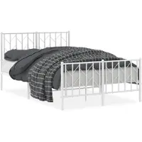vidaXL - Bedframe - met - hoofd- - en - voeteneinde metaal - wit - 120x200 - cm
