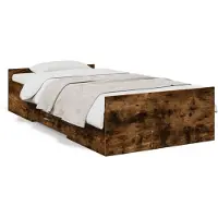 vidaXL Bedframe met lades bewerkt hout gerookt eikenkleurig 75x190 cm