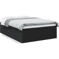 vidaXL Bedframe massief hout zwart 140x190 cm