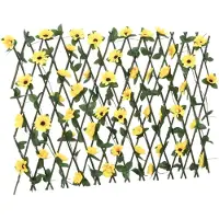 vidaXL Kunstplant klimop op latwerk uittrekbaar 180x60 cm geel