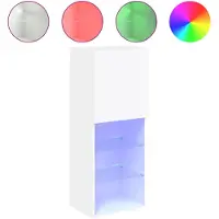 DKD Home Decor Tv-meubel met LED-verlichting 40,5x30x102 cm wit