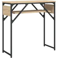 vidaXL Wandtafel met schap 75x30x75 cm bewerkt hout sonoma eikenkleur