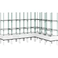 vidaXL Plantenbak met latwerk 200x160x142,5 cm polypropeen wit