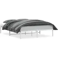 vidaXL Bedframe metaal wit 150x200 cm