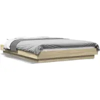 vidaXL Bedframe bewerkt hout sonoma eikenkleurig 120x190 cm