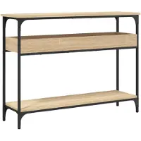 vidaXL Consoletafel met plank Sonoma eiken 100x29x75cm bewerkt hout
