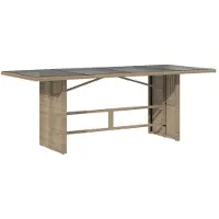 vidaXL Tuintafel met glazen blad 190x80x74 cm poly rattan beige