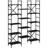 vidaXL Boekenkast 127,5x28,5x172,5 cm bewerkt hout zwart
