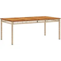 vidaXL Tuintafel 180x90x75 cm poly rattan en acaciahout beige