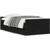 vidaXL Bedframe met lades zwart 90x190 cm