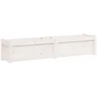 vidaXL Plantenbak 150x31x31 cm massief grenenhout wit