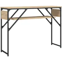 vidaXL Wandtafel met schap 105x30x75 cm bewerkt hout sonoma eikenkleur
