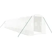 vidaXL Tuinkas met stalen frame 24 m² 12x2x2 m wit