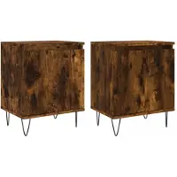 vidaXL Nachtkastjes 2 st 40x30x50 cm bewerkt hout gerookt eikenkleurig