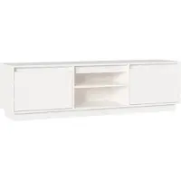 vidaXL Tv-meubel 140x35x40 cm massief grenenhout wit