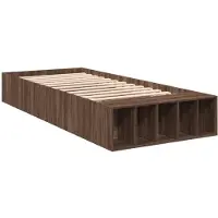 vidaXL Bedframe bewerkt hout bruin eikenkleur 75x190 cm