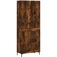 vidaXL Hoge kast 69,5x34x180 cm bewerkt hout gerookt eikenkleurig