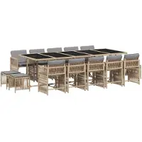 vidaXL 15-delige tuinset met kussens, inclusief polyrotan