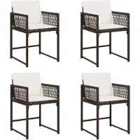 vidaXL Tuinstoelen met kussens, 4 stuks, bruin, polyrotan