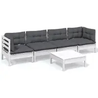 vidaXL 5-delige Loungeset met kussens massief grenenhout