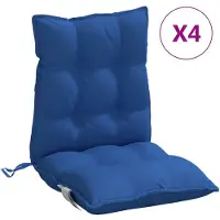 vidaXL Stoelkussens 4 st lage rug oxford stof koningsblauw