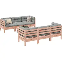 vidaXL 7-delige Loungeset met kussens massief douglas vurenhout