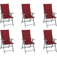 vidaXL Tuinstoelen 6 st verstelbaar met kussens massief acaciahout