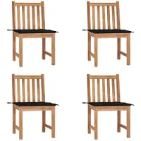 vidaXL Tuinstoelen 4 st met kussens massief teakhout