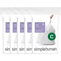 Simplehuman Vuilniszakken met trekband 10-12 liter | code C | 5 x 20 stuks