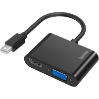 Hama Mini DisplayPort - VGA HDMI (Type A) (HDMI, Mini DP), Data + Video Adapter, Zwart