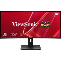 Viewsonic VA3420C-2 gebogen kantoormonitor 87 cm (34 inch) ultrabreed QHD, 21:9, 3,5 ms, VA, 120 Hz, HDR10, USB-C, KVM
