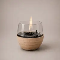 Tenderflame Tulip 14 Tafelhaard - Natural Bamboo - Tenderfuel - Bio-Ethanol Alternatief - Rookvrij, veilig, schoon en geurarm