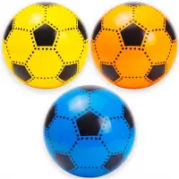 Eurobatt Voetbal - Bal - Plastic - 23 cm - 3 stuks - Opgepompt - Blauw, Geel, Oranje - Voor binnen & buiten - Kinderen - Jongens en Meisjes - Spel & Sport - Speelbal
