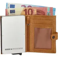 Hide & Stitches Paint Rock Safety Wallet - 100% Leer - Okergeel