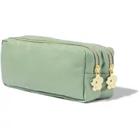 HEMA Etui 20x9x7cm kunstleer met dubbele rits (groen)