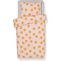 HEMA Dekbedovertrek 140x200/220cm zacht katoen stippen roze (lichtroze)