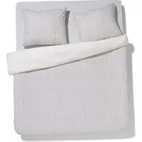 HEMA Dekbedovertrek 200x200/220cm zacht katoen stipjes (wit)