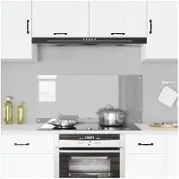 vidaXL Keukenachterwand Lichtgrijs 110 x 50 cm gehard glas